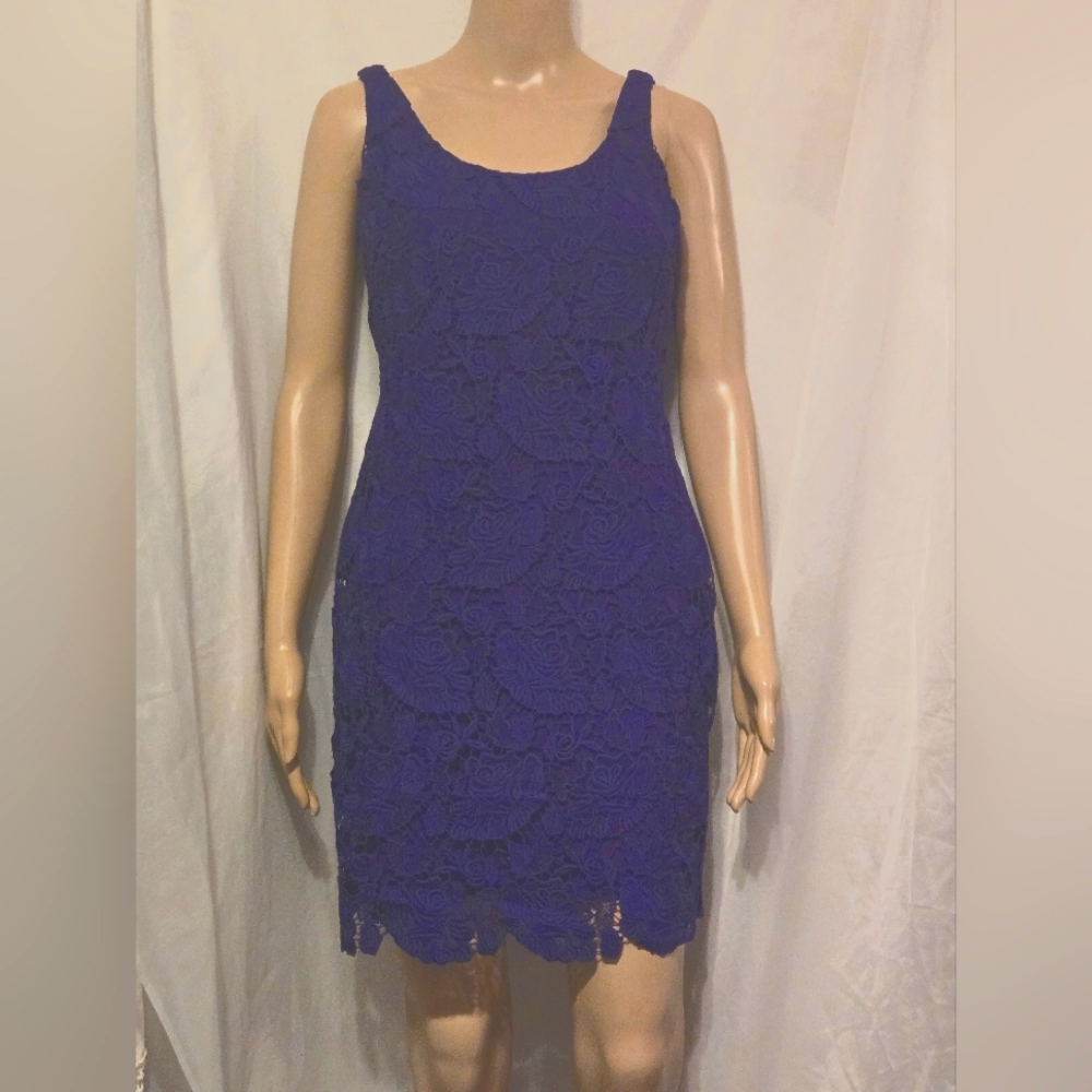 Ralph Lauren purple lace spring designer dress $169  gorgeous!